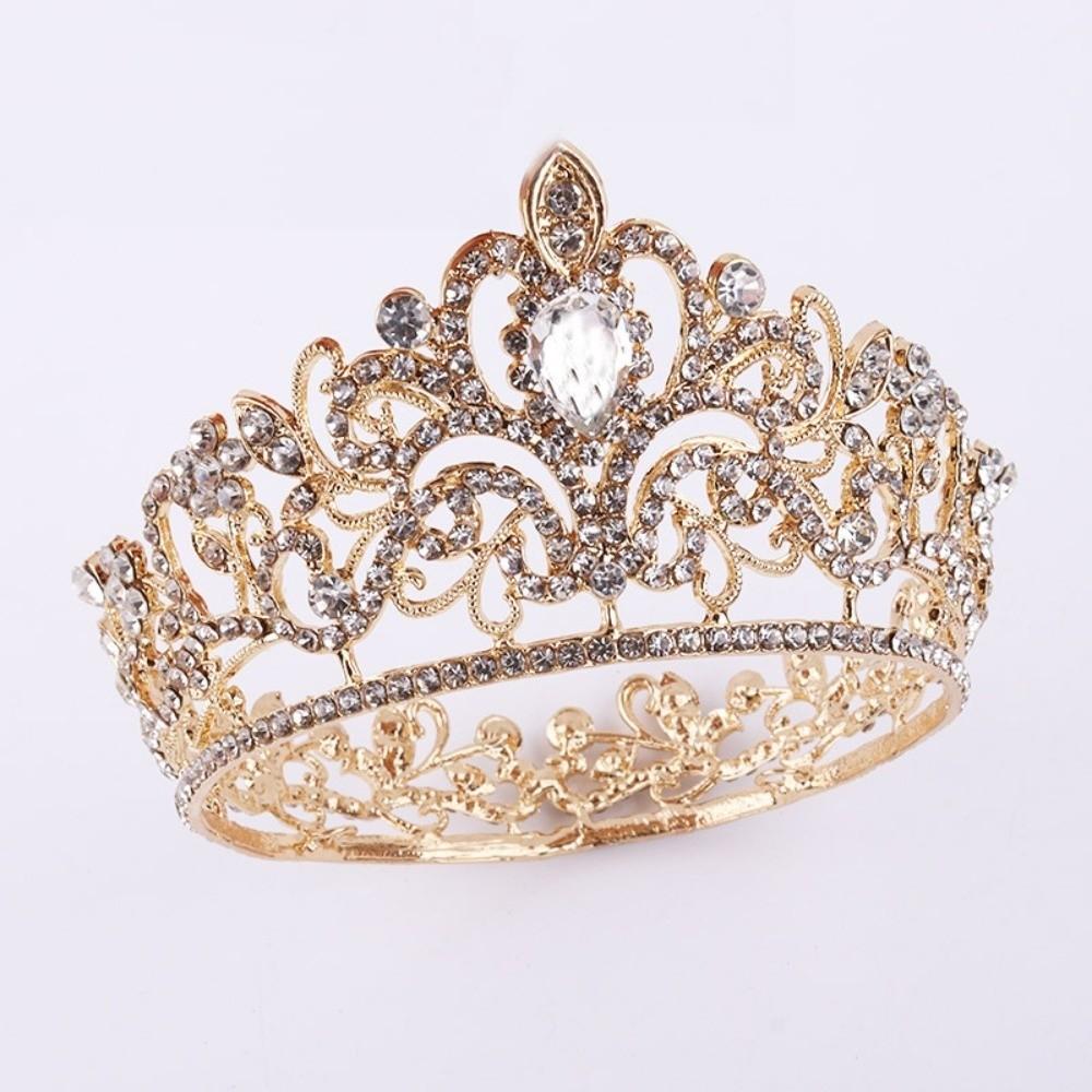 Shiny Queen Tiara Crown Vintage Ancient Greece Tiara Baroque Crown  Hair Jewelry Accessories