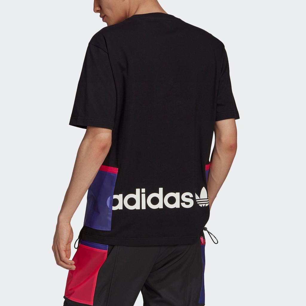 Adidas Originals T Shirts Men's Black Crew Neck Moderate Straight Fit H09355