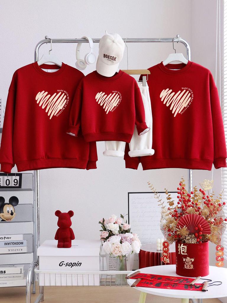 2025 Winter Velvet Hoodie Family Set: Mother & Child Matching Outfits for Stylish 100-Day Photo Shoots