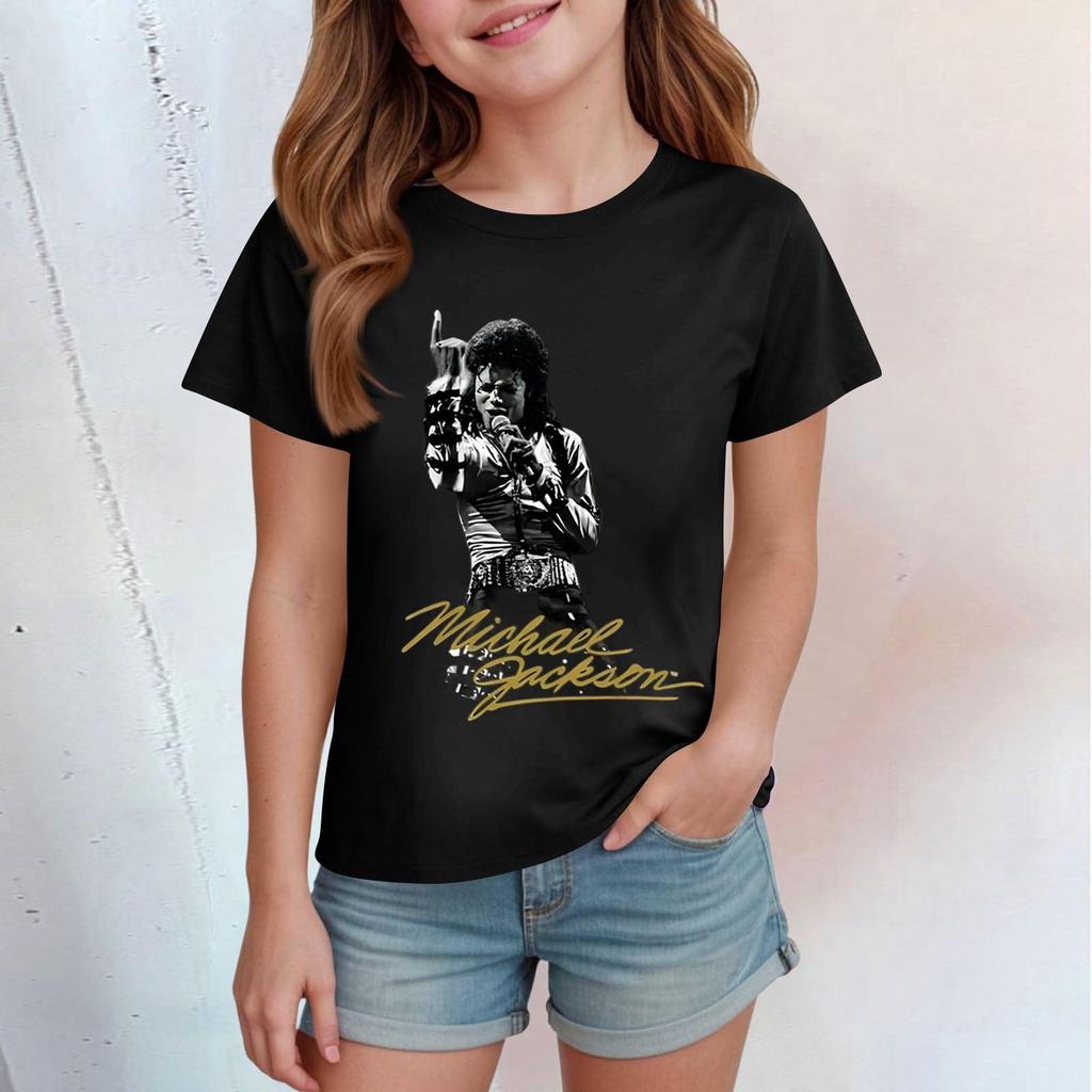Kinder Print Rundhals Kurzarm Freizeit T-Shirt
