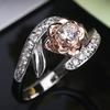 Fashion Rose Gold Ring Women'S Zircon Gift Jewelry Customization