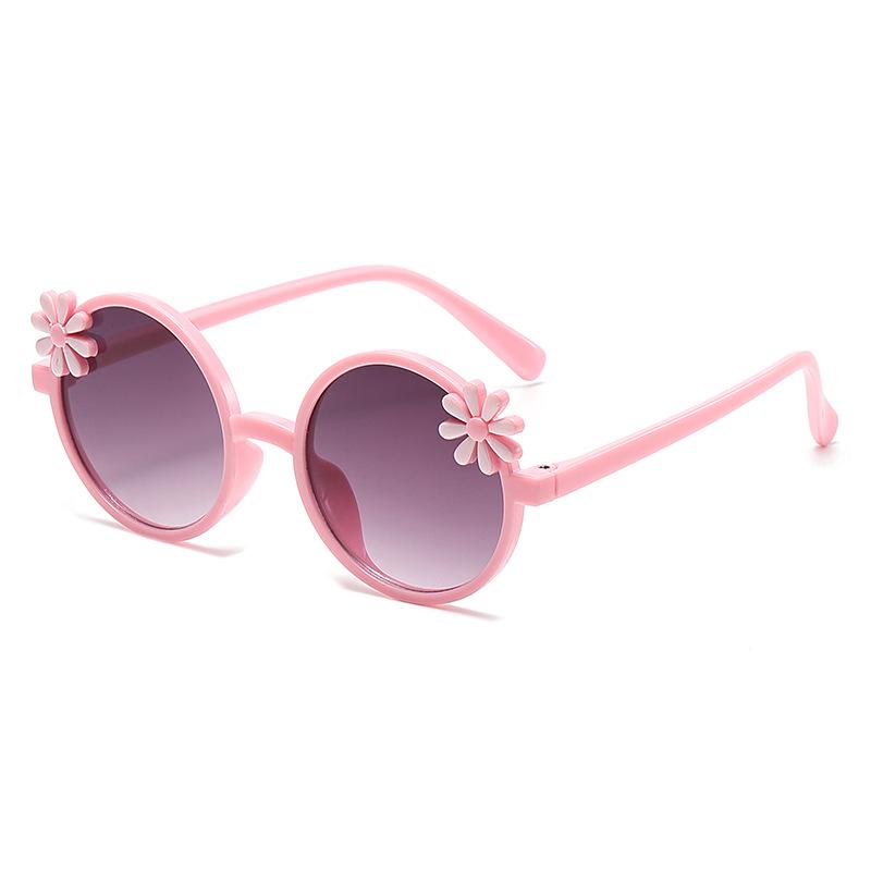 Internet Famous Girls Sunglasses With 3D Floral Decoration Gradient Lenses Uv400 Protection Cute Sunglasses For Girls. 2344