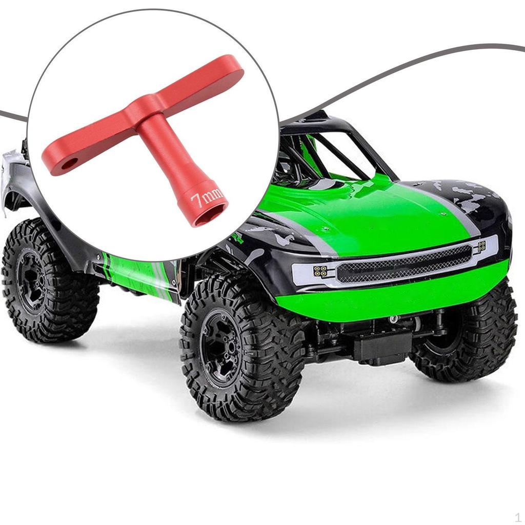 RC Car 7mm Hex Sleeve Wheel Nut Spanner Metal Multifunctional Professional Repair Tool T Handle