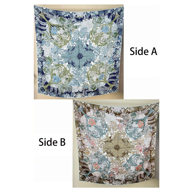 

106*106 см 100% шелк тутового шелкопряда высококачественный двухсторонний квадратный шарф шаль шейный платок 106*106cm