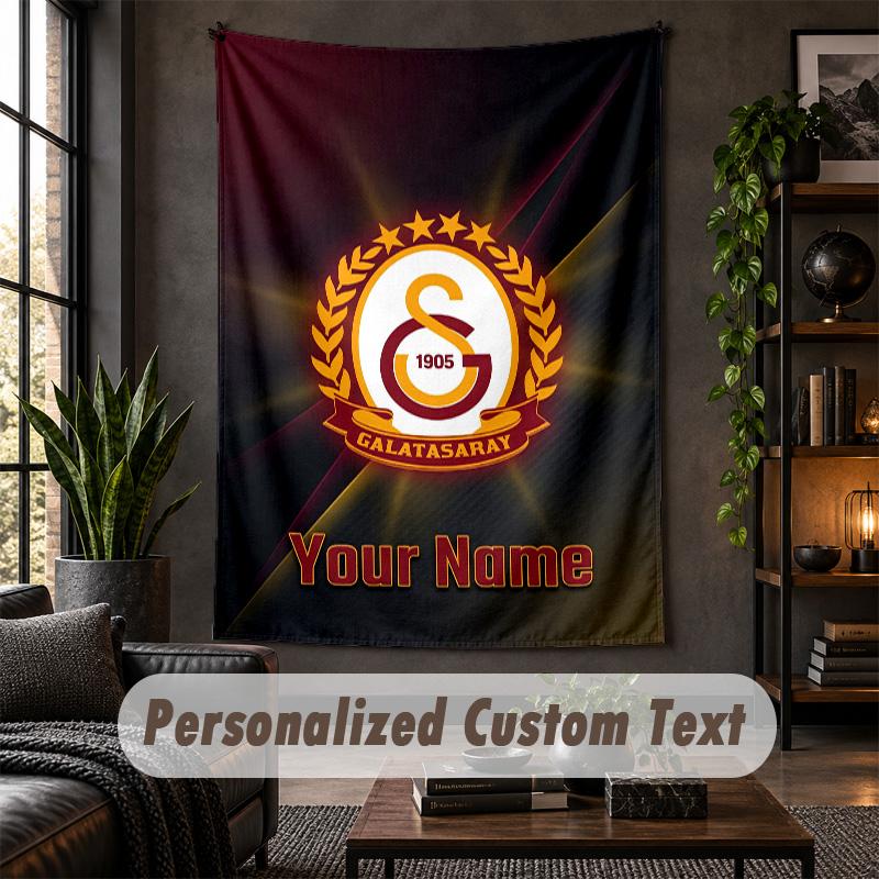 Arazzo da Parete Stampa Galatasaray FC Testo Nome Personalizzato Appeso a Parete Decorazione per la Casa