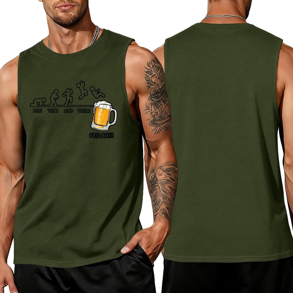Herren Trachten-Print Tanktop Lockerer Schnitt Sommerlich Lässig Tägliches Tragen
