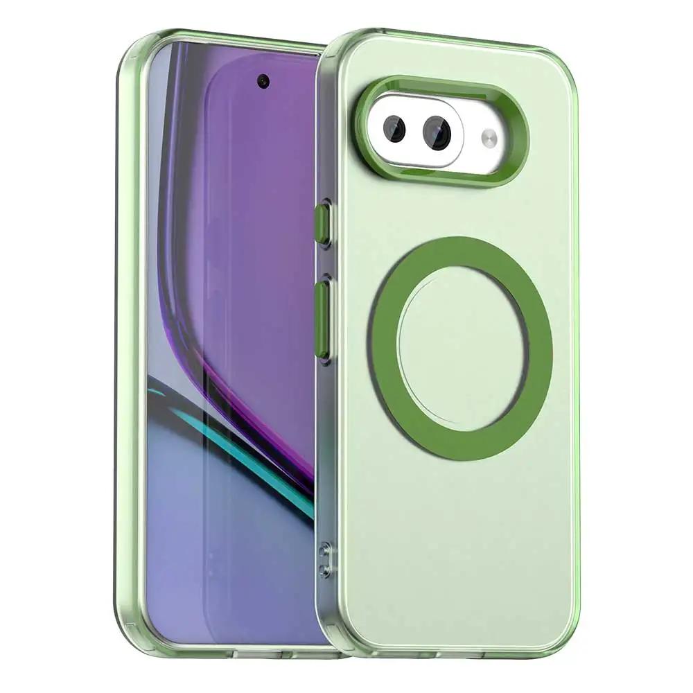 9a Magnetic for Magsafe Matte Phone Case for Google Pixel 9A Pixel9 A 9Pro XL Candy Color Translucent PC + TPU Protection Shockproof Bumper