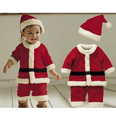 Costume de Père Noël pour Enfants, Garçons et Filles, 3 Tailles: 80cm90cm100cm, Ensemble Haut et Bas, Comprend un Bonnet, Costume de Noël, Kigurumi Bébé, Père Noël