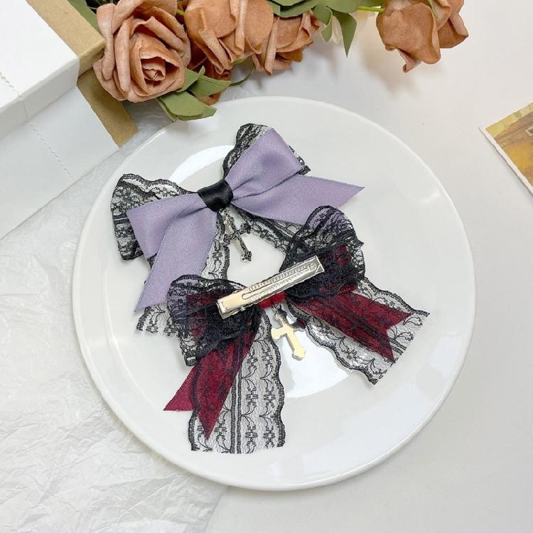 Schleifen-Haarspangen Goth-Schleifen-Haarspangen Entenschnabel-Haarspangen für Mädchen und Frauen