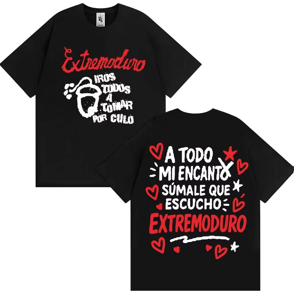 Rock Band Extremoduro Album Double Sided Graphic Tshirts Men Women Fashion Vintage Short Sleeve Cotton T Shirts Streetwear S