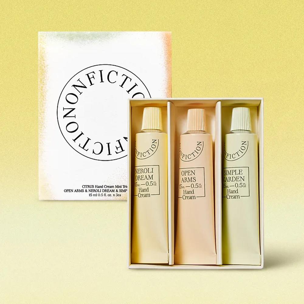 [NONFICTION] Official Citrus Hand Cream Mini Trio Set (10ml x 3) - [K-BEAUTY] Vegan Perfume Care Gift Box 10ml x 3 Tubes (Total 30ml)
