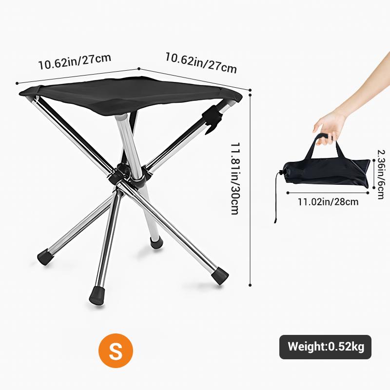 Portable Folding Stool Lightweight Stainless Steel Beach Stool Outdoor Fishing Chairs for Travel Camping Picnic BBQ