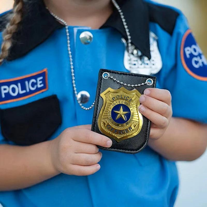Simulation Cosplay Polizei Rollenspiel Spielzeug Verkleiden Rollenspiel Polizei Spezielles Abzeichen Mit Kettengürtelclip Halloween Kostüm