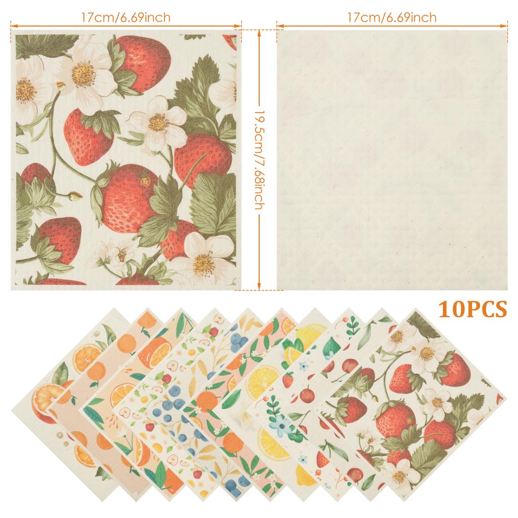 10Pcs Swedish Dishcloths Highly Absorbent Kitchen Dish Towel Lazy Dishwashing Sponge Cloth No Odor Kitchen Cleaning Supply Wipes