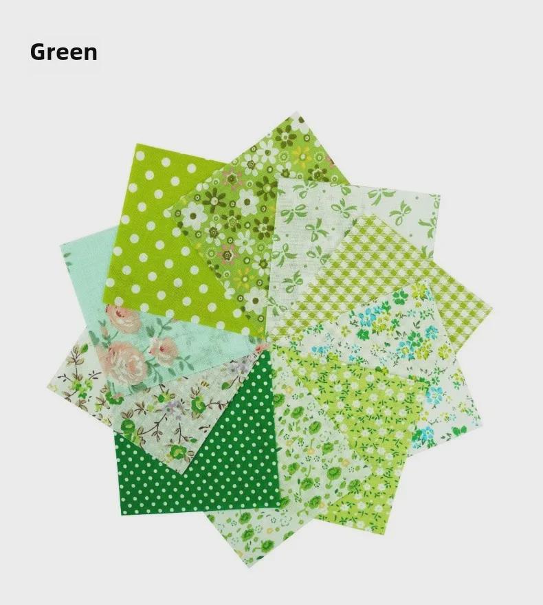 100-Color Patchwork Cloth Set: Floral, Plaid & Polka Dot Plain Weave Cotton for DIY Crafting