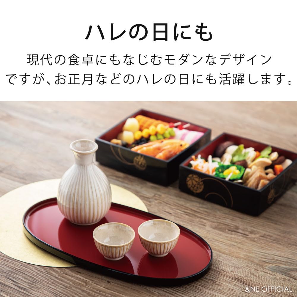 Mino Ware Tokkuri e Ochoko Hare para Capacidade Aproximada Feito em Micro-ondas e Lava-louças Para Quente ou Frio 1 Go &NE Conjunto, Shironeri, Ke, 250ml, Japão,