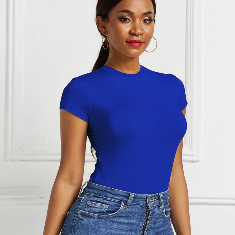 Elegant Womens T Shirt With Splicing Design For Casual Office Wear