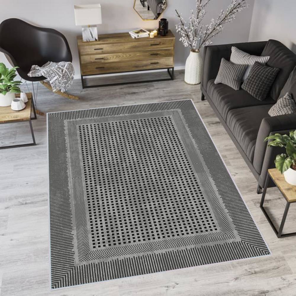 

Моющийся ковер с принтом Rovigo Home RVG0052-SD1159 50x80 серый