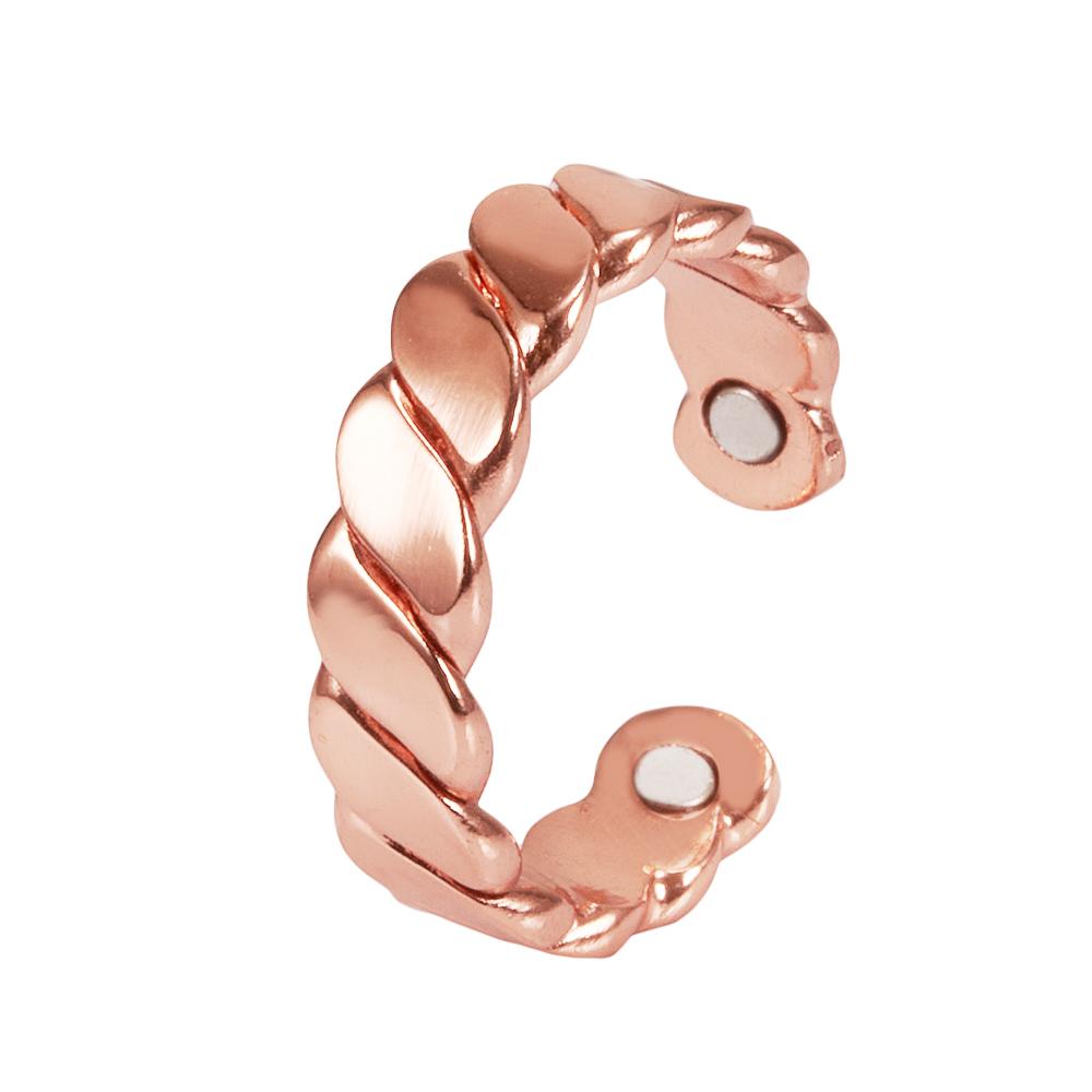 

Vinterly Pure Copper Magnetic Rings Women Big Size Adjustable Gold-color 6.7mm Cuff Jewelry Wedding Bands Resizable Finger Rings