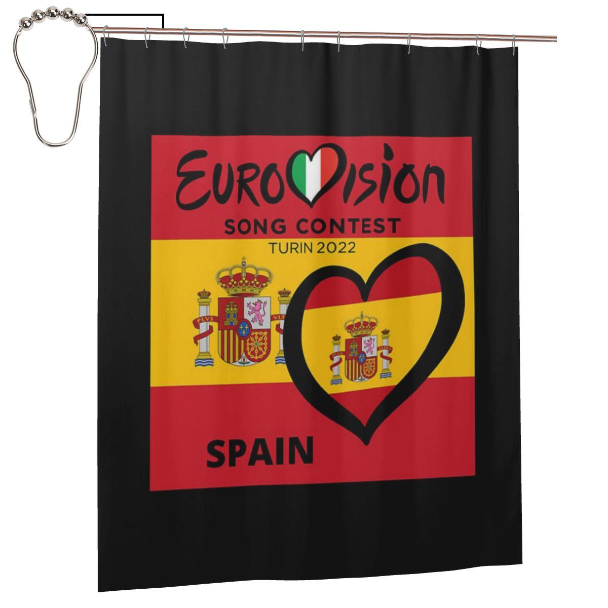 

Spain Watercolor Spaniard Flag Spanish Outfit Shower Curtain Bathroom Polyester Waterproof Bath Curtains With Hooks W60H190(CM)-1 Pcs