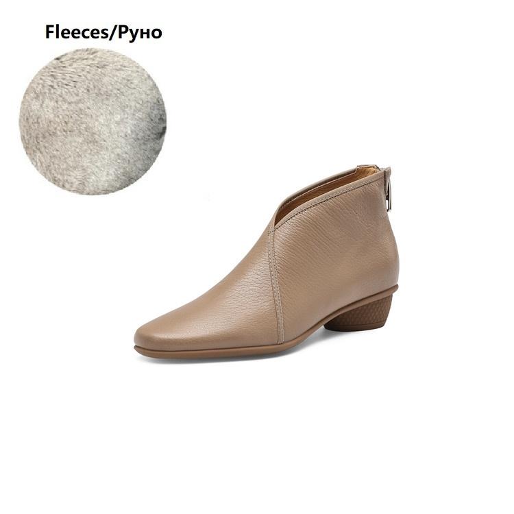 Fashion 2025 New Autumn Women Boots Genuine Leather Women Shoes Round Toe Chunky Heel Shoes Modern Ankle Boots Concise Chelsea Boots