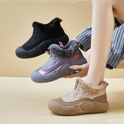 Autumn and Winter Fashion with Plush, Thick and Warm Women's Boots Thick Sole Height Increasing High Top Snow Boots for Women