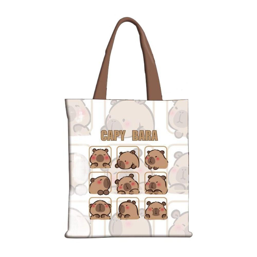 Tote Bag Cute Capybara Bags Canvas Large Capacity Capibara Handbag  Unisex