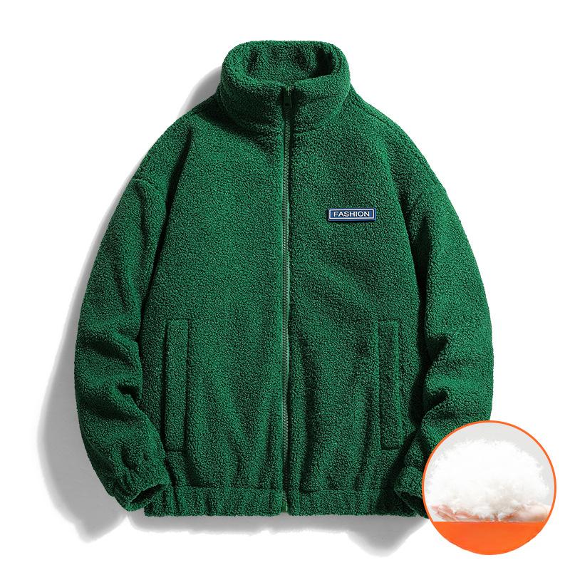 

Осенне-зимняя мужская куртка, флисовый утолщенный свитер с воротником-стойкой, флисовый пуховик, теплая куртка L