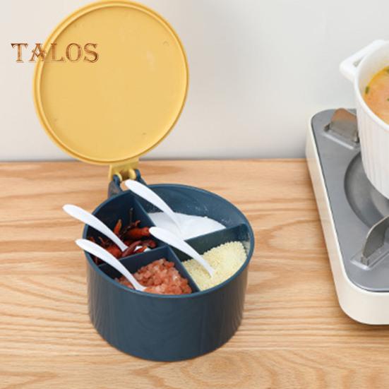 Seasoning Box with Lid Nordic Style 4-compartment Easy To Use Odor-free Easy Grip Seasoning Box Home Supplies