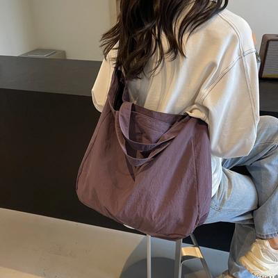 Düz renk naylon yeni ürün tote çanta kadınsı fermuar yüksek güzellik moda yumuşak çok yönlü popüler omuz çantası