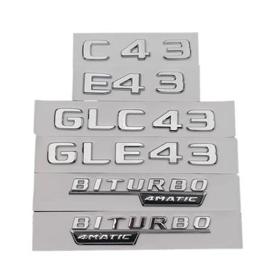 ALMVIS 3D Auto Kofferbak Sticker C43 E43 GLE43 GLC43 BITURBO 4MATIC Embleem Logo Mercedes