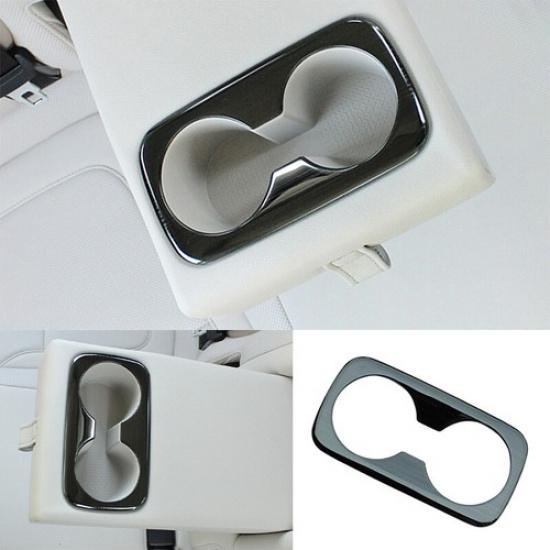 For Hyundai Tucson 2022-2024 Black Titanium Rear Water Cup Panel Frame Trim 1PCS