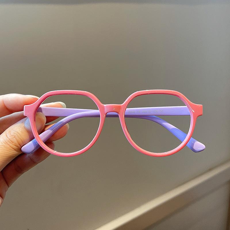 Детские очки оправа для мальчиков симпатичные модные черные декоративные игрушечные очки оправа для девочек линзы бесплатно мягкие ножки розовый