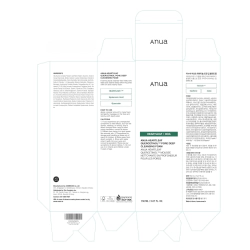 ANUA Dokudami Pore Deep Cleansing Foam 150ml Facial Cleansing Pores Blackheads Dead Skin Refreshing Fluttering Skin Oily Mixed Skin Skin Care Korean F