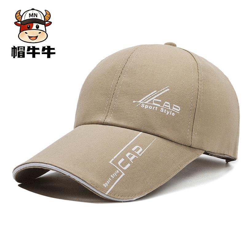 Large Size Long Bill Baseball Cap for Men Spring Summer Face Slimming Deep Hard Top Sun Hat UV Protection Outdoor