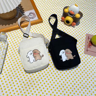 Sac bandoulière en toile pour chiot, nouvelle collection automne-hiver, mode femme, sac messager décontracté étudiant, petit sac carré