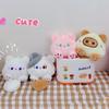 Porte-clés Pendentif Chat en Peluche Squeaker Intégré Mignon Corps Gros Chaton Animé Peluches Décoratif Doux Animal en Peluche Poupée Jouet Charmes Sac à Dos