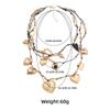 Gold Heart Pendant Necklace Multi Layered Neckchain for Women Adjustable Length Clavicle Chain Unique Valentine's Gift