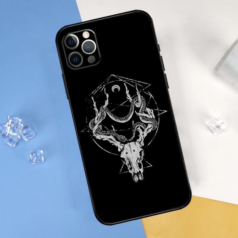 Gothic Witch Satan Phone Case For iPhone 16 15 13 11 12 14 Pro Max Mini X XR XS Max Plus Soft Cover