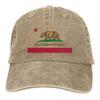 California Republic State Flag Unisex Women Baseball Cap Distressed Washed Hats Cap Fashion Outdoor Running Golf Snapback Cap