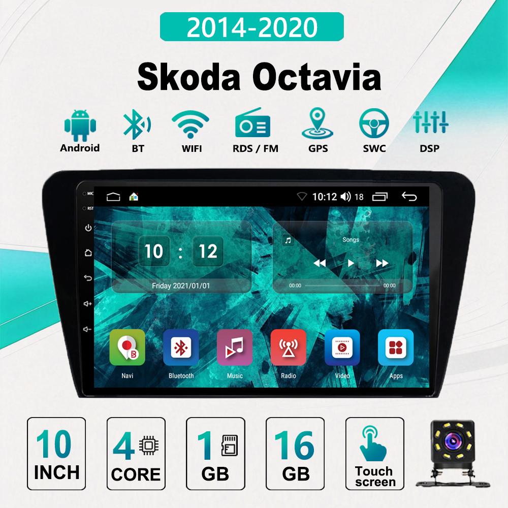 2Din Android Car-Play Car Radio,Skoda Octavia 2014-2020,Multimedia Player Head Unit Stereo GPS Navigation BT WIFI,2+32GB