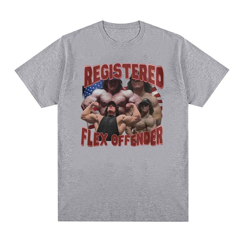 Registrierter Flex-Sünder Retro Grafik T-Shirt Sam Sulek Lustiger Fitnessstudio-Humor Kleidung T-Shirts Unisex O-Ausschnitt Baumwolle Übergroßes T-Shirt