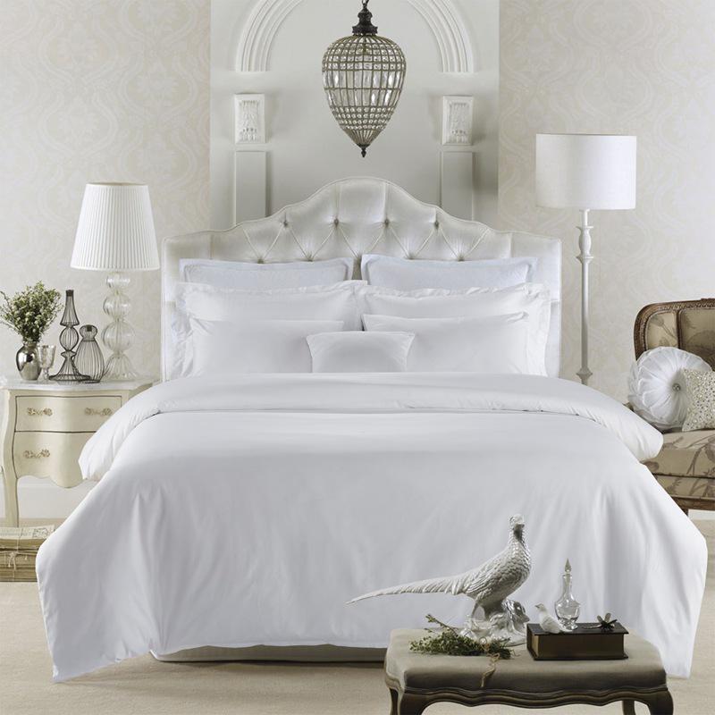 

All-Season White Cotton 4-Piece Bedding Set - Pure Cotton Linens for B&B or Hotel 1.2m Bed (Duvet 150*200)