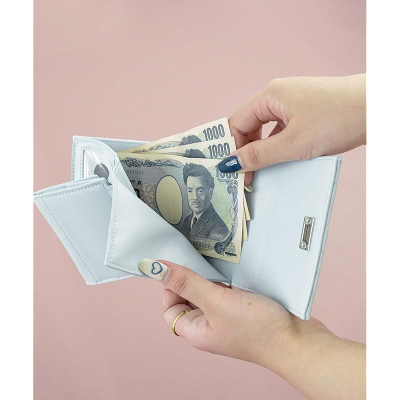 [AppelToi] ivory trifold wallet ladies With coin purse trifold wallet mini wallet small Smaller Thin compact wallet card box coin billfold quilting