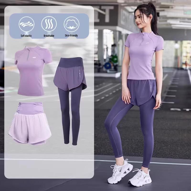 2025 Women's Spring Quick-Dry Sports Set: Short-Sleeve Running, Fitness, Morning Run & Yoga Apparel