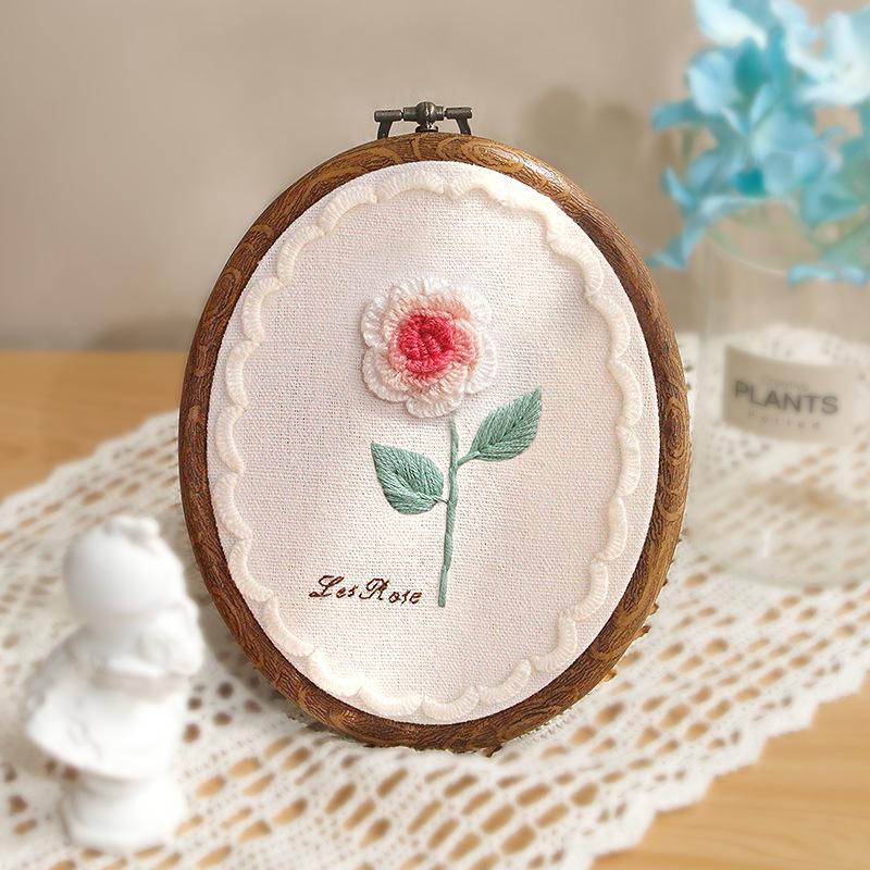 Handmade Embroidery Kit DIY Material Package 3D Cross Stitch Circular Ornament Contain Embroidery Tools Embroidery Frame