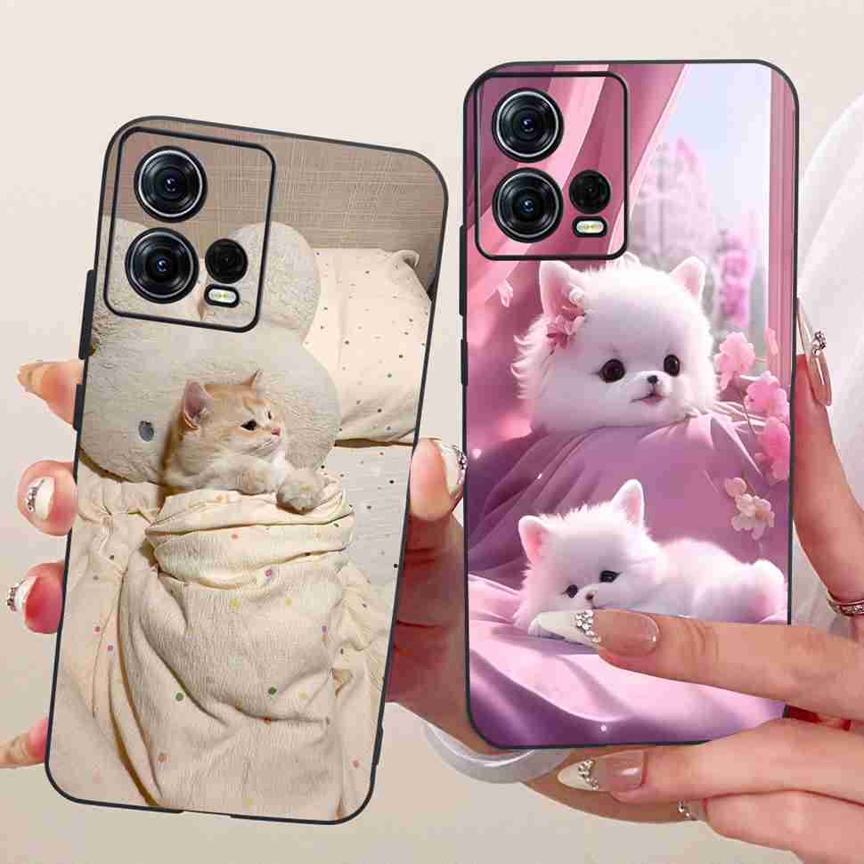 For Motorola Moto S30 Pro 5G XT2243-2 Case Cartoon Cat Butterfly Silicone TPU Black Cover For MOTO S30 Pro 5G Phone Shell Bumper