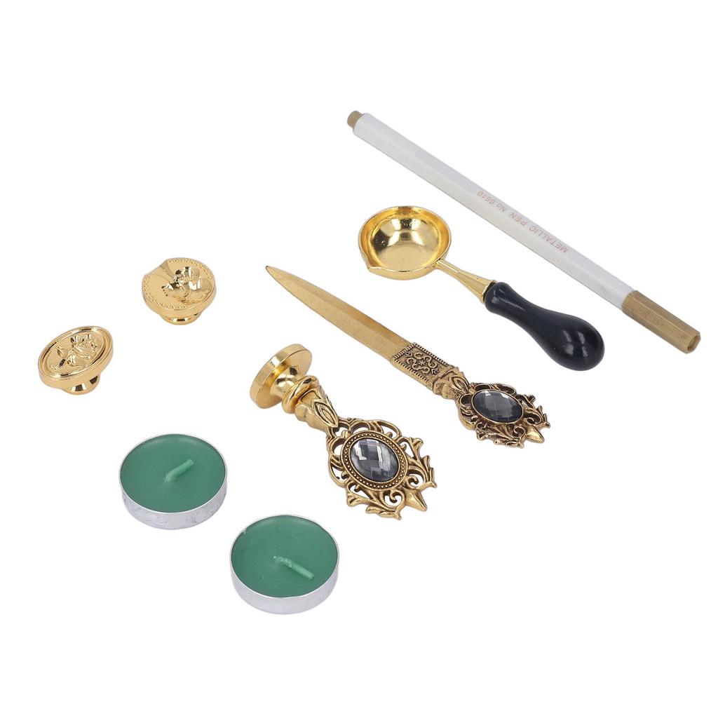 Wax Stamp Kit European Retro Stamp Hand Account Envelopes Paint Sealing Wax Kit Gift Earth Box Decoration