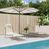 Vidaxl Folding Sun Loungers, 2 Pcs, Cream, Textilene And Steel
