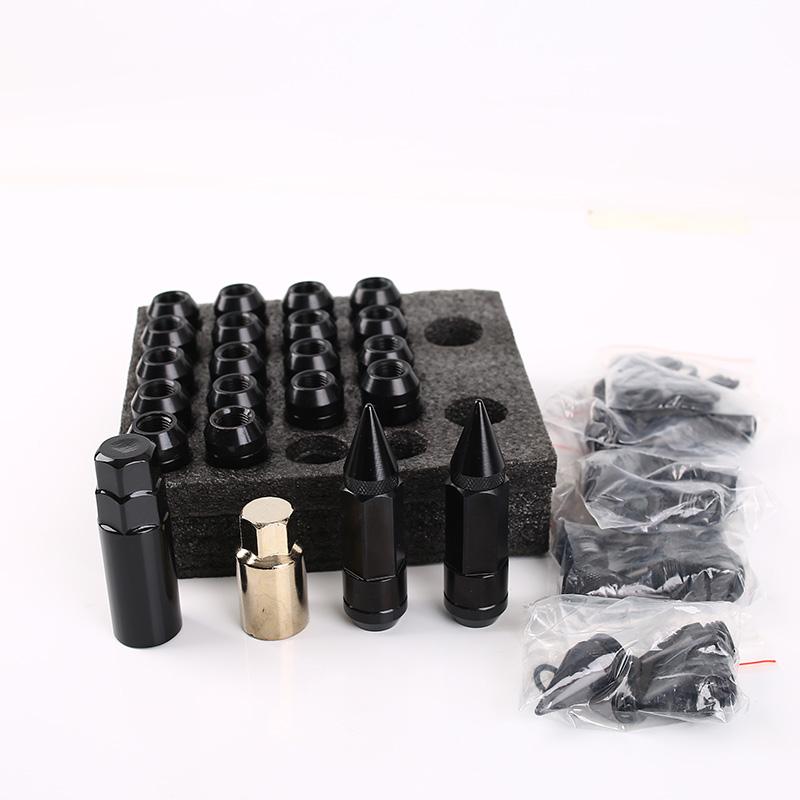 Spiked Aluminum Extended Tuner Wheels Rims Lug Nuts Racing Jdm (with logo) M12x1.25 чёрный